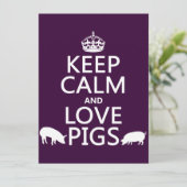 Behalt von Kälte und Liebe Schweine (alle Farben) Einladung (Stehend Vorderseite)