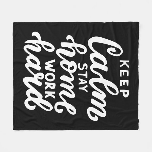 Behalt von Ruhe Bleibe Zuhause-Arbeit schwer Fleecedecke (Vorderseite (Horizontal))