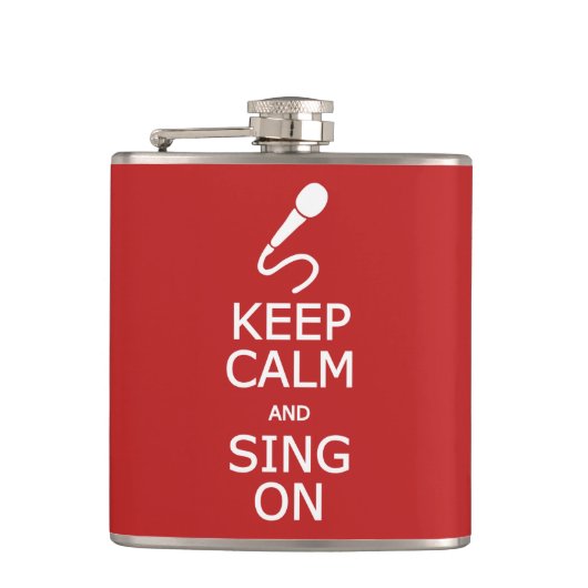 Behalt von Ruhe & Sing auf individueller Flasche Flachmann (Vorderseite)