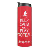 Behalt von Ruhe & Spiel Fußball individuelle Name  Thermosbecher (Nach rechts gedreht)