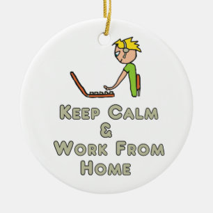 Behalt von Ruhe und Arbeit von Zuhause Keramik Ornament