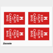 Behalt von Ruhe und Carry Bins Rechteckiger Aufkleber (Blatt)