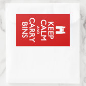 Behalt von Ruhe und Carry Bins Rechteckiger Aufkleber (Tasche)