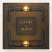 "Behalt von Ruhe und Dämpfung" Glasuntersetzer (Vorderseite)