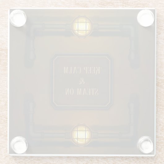 "Behalt von Ruhe und Dämpfung" Glasuntersetzer (Rückseite)