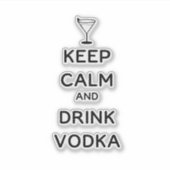 Behalt von Ruhe und Drink Vodka Martini Glas Aufkleber (Vorderseite)