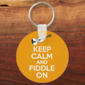 Behalt von Ruhe und Geige auf Orange Schlüsselanhänger (Vorderseite)