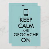 Behalt von Ruhe und Geocache bei GPS Geocaching Cu Einladung (Vorne/Hinten)