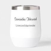 Behalt von Ruhe und Getränken Wein mit eigenem Hin (Rückseite)