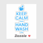 Behalt von Ruhe und Handwaschmittel auf - Waschhyg Aufkleber (Blatt)