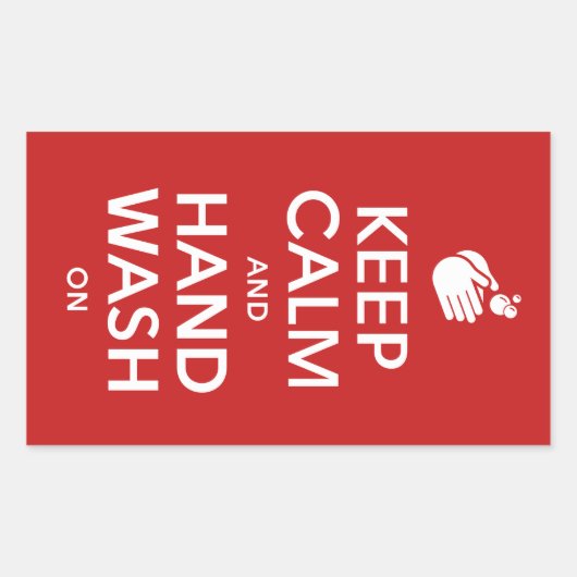 Behalt von Ruhe und Handwaschmittel auf - Waschhyg Rechteckiger Aufkleber (Vorderseite)