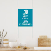 Behalt von Ruhe und Liebe Elefanten drucken oder b Poster (Küche)