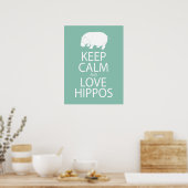 Behalt von Ruhe und Liebe Hippos Print Hippopotamu Poster (Küche)