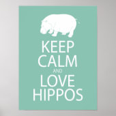 Behalt von Ruhe und Liebe Hippos Print Hippopotamu Poster (Vorne)