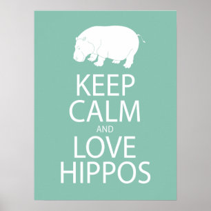 Behalt von Ruhe und Liebe Hippos Print Hippopotamu Poster
