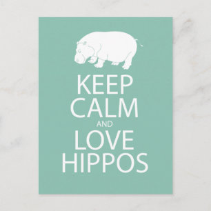 Behalt von Ruhe und Liebe Hippos Print Hippopotamu Postkarte