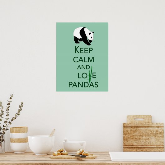 Behalt von Ruhe und Liebe Pandas Fine Art Print in Poster (Küche)