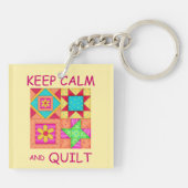 Behalt von Ruhe und Quilt für ein farbiges Patchwo Schlüsselanhänger (Rückseite)