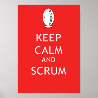 Behalt von Ruhe und Scrum Poster