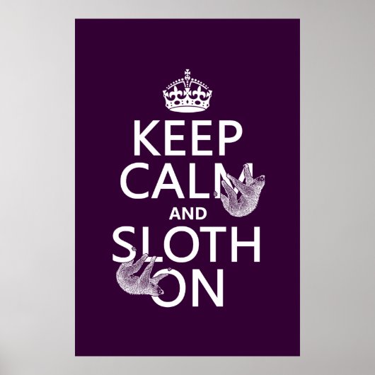 Behalt von Ruhe und Sloth On Poster (Vorne)
