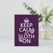 Behalt von Ruhe und Sloth On Postkarte (Stehend Vorderseite)