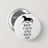 Behalt von Ruhe und Trot auf Pferden Button (Vorne & Hinten)
