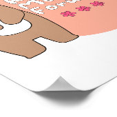 Behalt vorwärts Kawaii Happy Bären Pink & Braun Poster (Ecke)