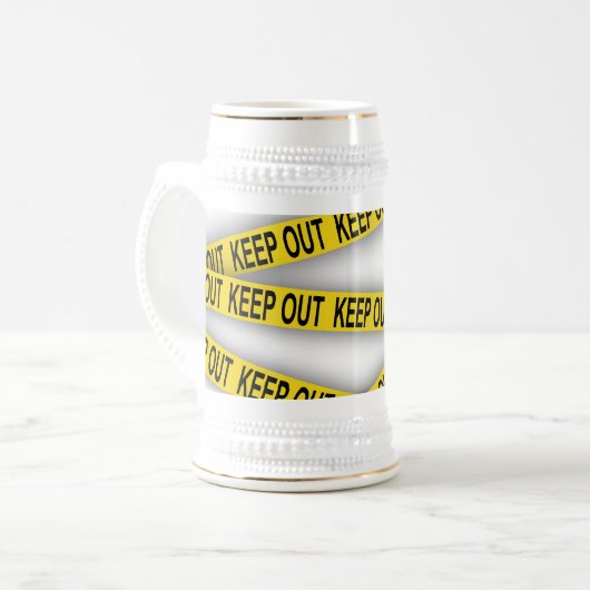 Behalt weg bleibe nicht überschreiten Polizei Band Bierglas (Vorderseite Links)