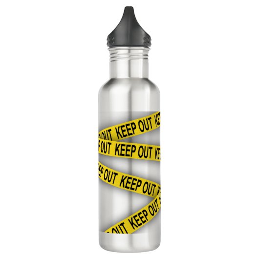 Behalt weg bleibe nicht überschreiten Polizei Band Edelstahlflasche (Links)