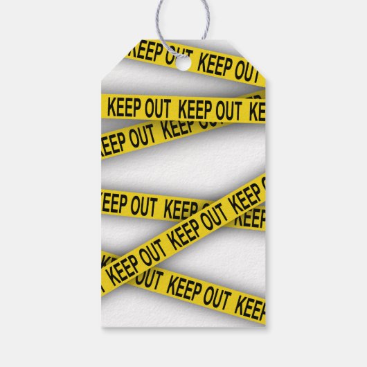 Behalt weg bleibe nicht überschreiten Polizei Band Geschenkanhänger (Rückseite)