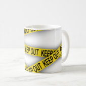 Behalt weg bleibe nicht überschreiten Polizei Band Kaffeetasse (VorderseiteRechts)