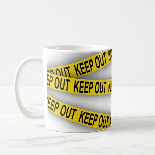 Behalt weg bleibe nicht überschreiten Polizei Band Kaffeetasse (Links)