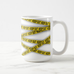 Behalt weg bleibe nicht überschreiten Polizei Band Kaffeetasse
