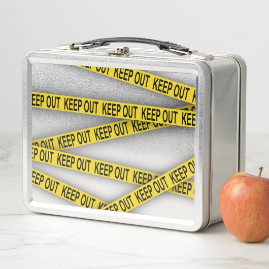 Behalt weg bleibe nicht überschreiten Polizei Band Metall Brotdose (Beispiel)