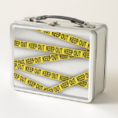 Behalt weg bleibe nicht überschreiten Polizei Band Metall Brotdose (Vorderseite)