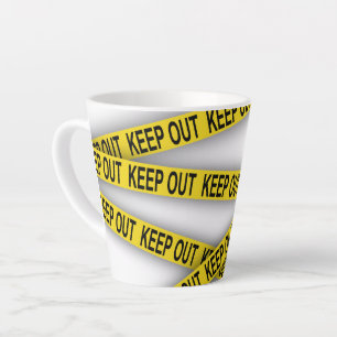 Behalt weg bleibe nicht überschreiten Polizei Band Milchtasse