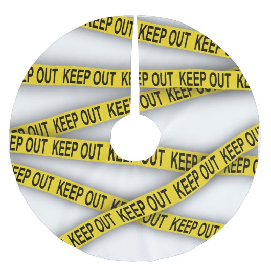 Behalt weg bleibe nicht überschreiten Polizei Band Polyester Weihnachtsbaumdecke (Vorderseite)