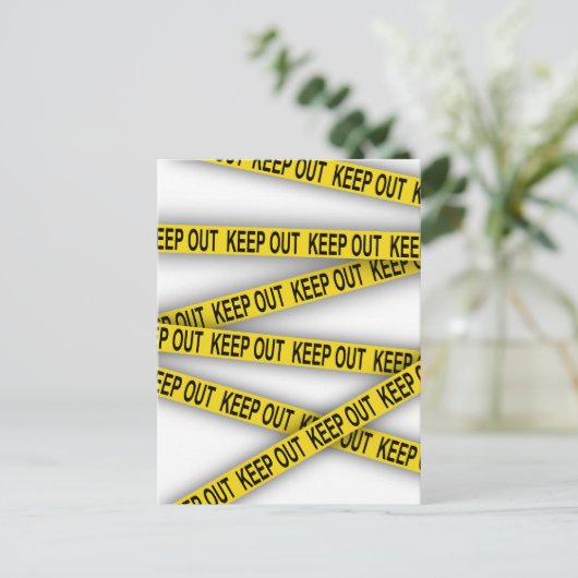 Behalt weg bleibe nicht überschreiten Polizei Band Postkarte (Stehend Vorderseite)