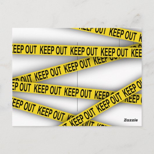 Behalt weg bleibe nicht überschreiten Polizei Band Postkarte (Rückseite)