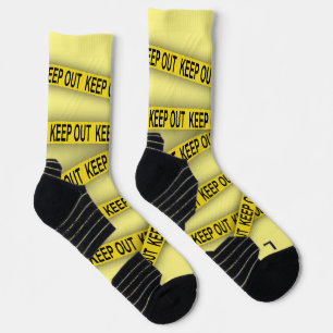 Behalt weg bleibe nicht überschreiten Polizei Band Socken