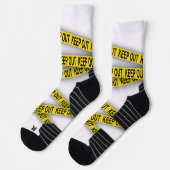 Behalt weg bleibe nicht überschreiten Polizei Band Socken (Links)