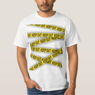 Behalt weg bleibe nicht überschreiten Polizei Band T-Shirt