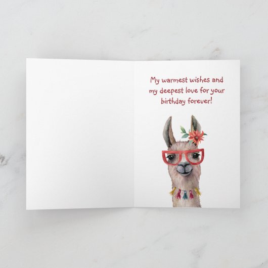 Behalt wird am Geburtstag Llamazing Karte (Innenseite)