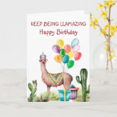 Behalt wird am Geburtstag Llamazing Karte (Gelbe Blume)
