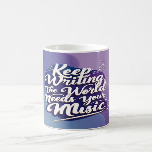 Behalt Writing the World Needs Your Music Option 2 Kaffeetasse (Mittel)