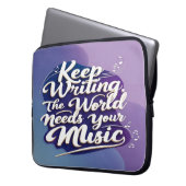 Behalt Writing the World Needs Your Music Option 2 Laptopschutzhülle (Vorderseite Links)