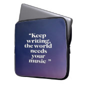 Behalt Writing the World Needs Your Music Option 4 Laptopschutzhülle (Vorderseite Links)