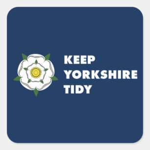 behalt Yorkshire aufgeräumt weißen Rosenrosa verei Quadratischer Aufkleber