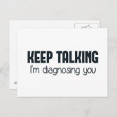 Behalt zu sprechen, ich werde dich diagnostizieren postkarte (Vorne/Hinten)