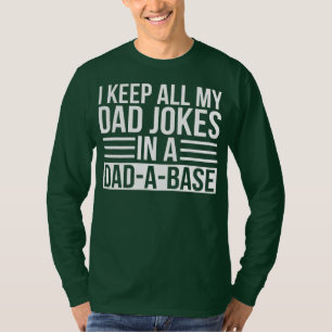 Behalte alle meine Papa-Witze in Papa eine Basis L T-Shirt